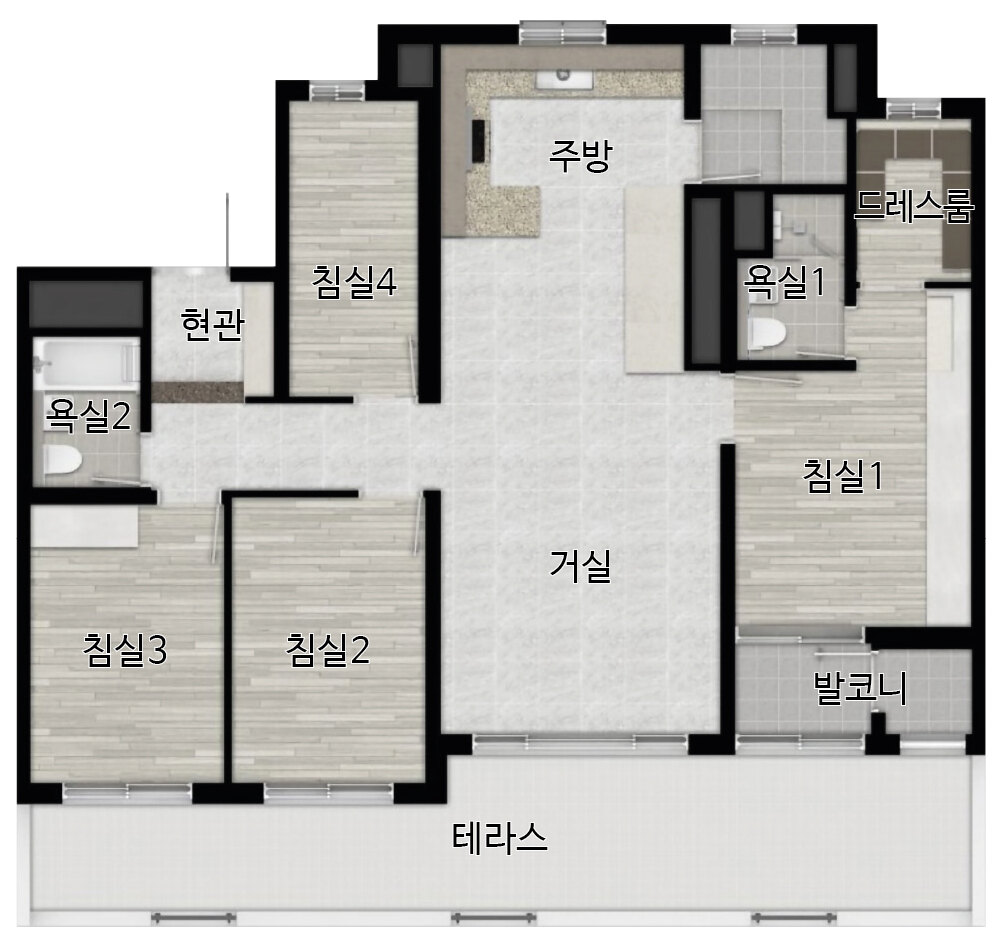 77㎡ · 단층 평면도
