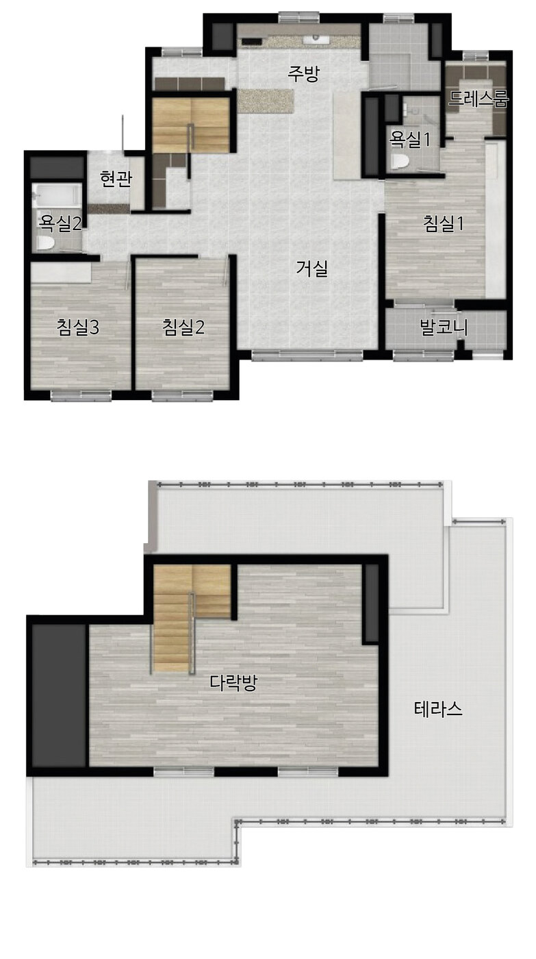 78B㎡ · 복층 · 다락방 평면도