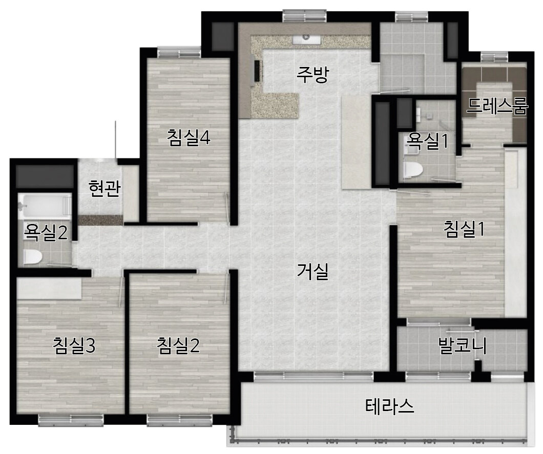 84B㎡ · 단층 · 주력 평면도