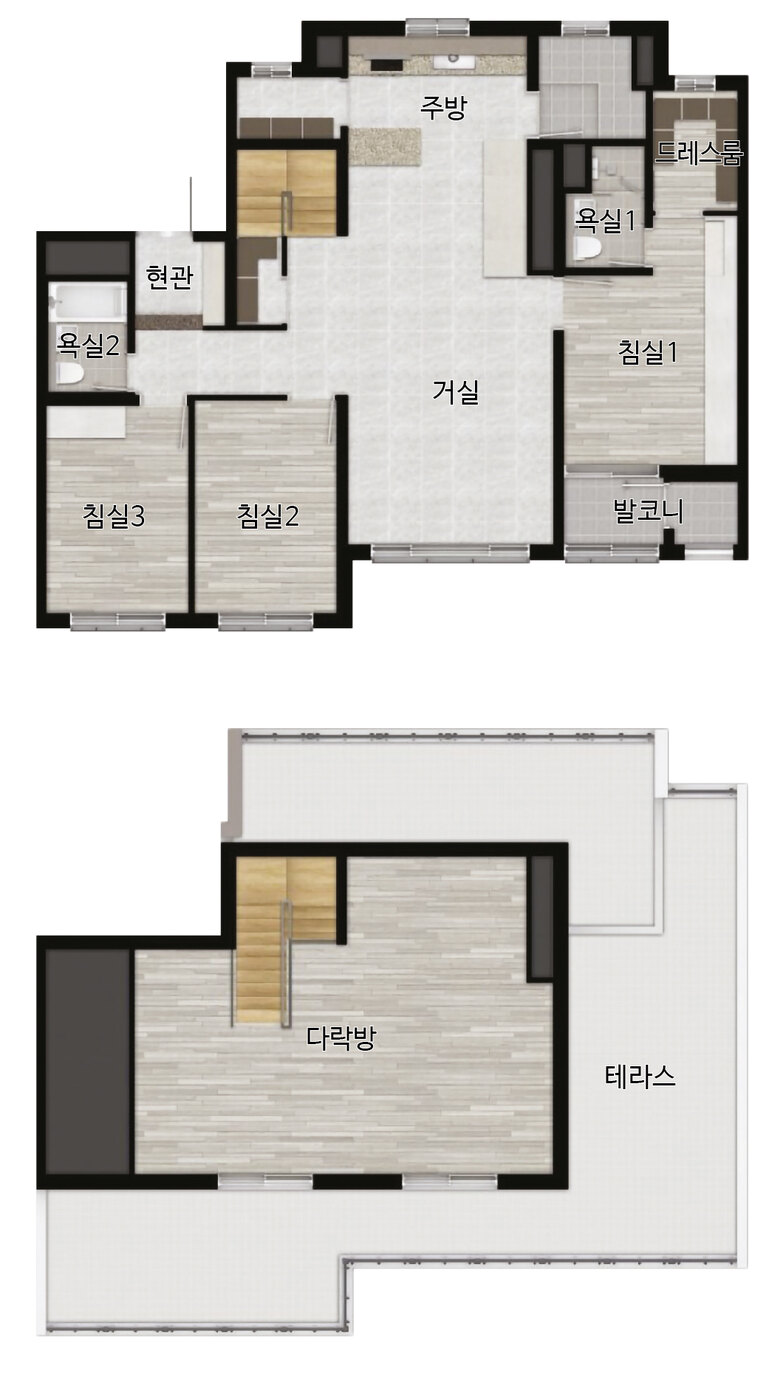 84C㎡ · 복층 · 다락방 평면도
